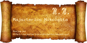 Majszterics Nikoletta névjegykártya